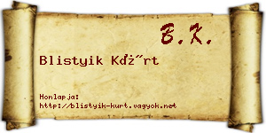 Blistyik Kürt névjegykártya